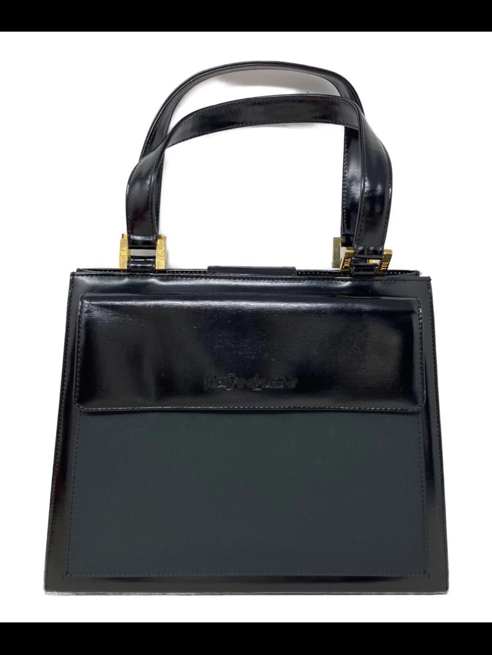 Saint Laurent Black Structured Top-Handle Bag
